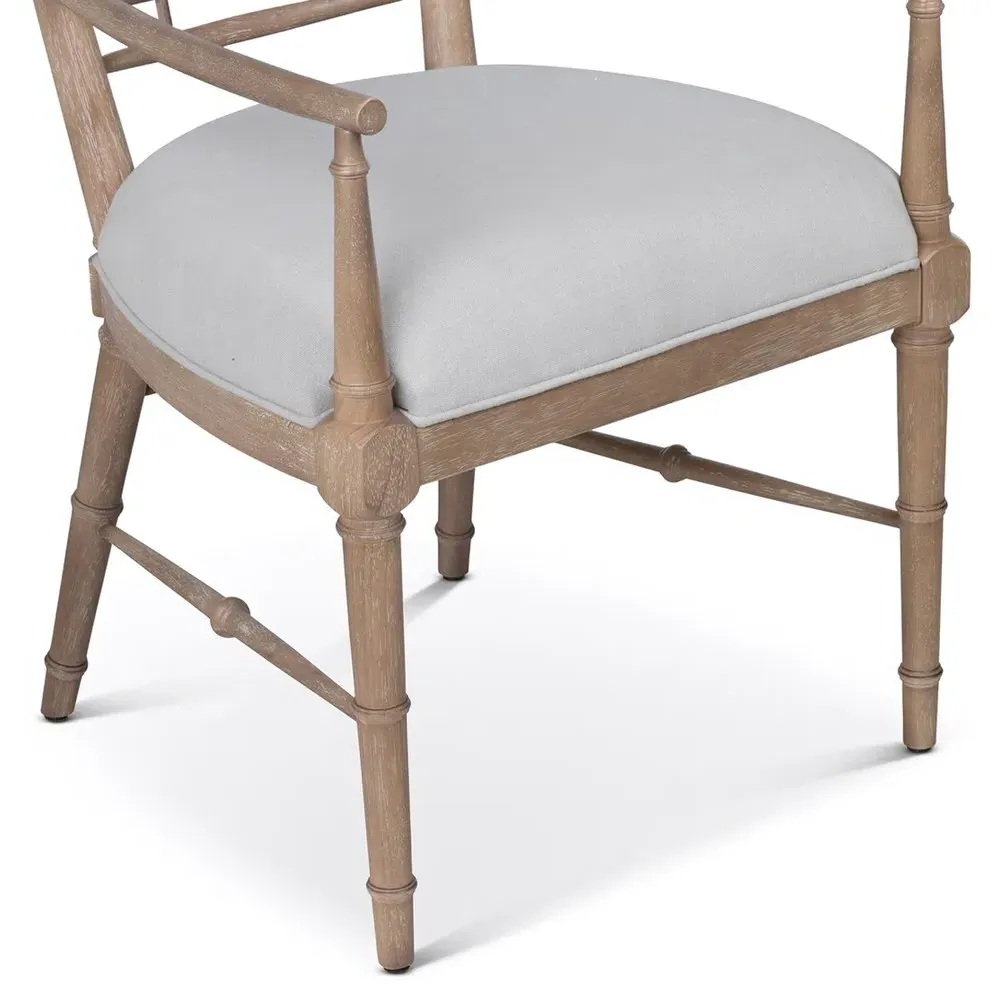 Faith Dining Arm Chair - Grey, Parawood