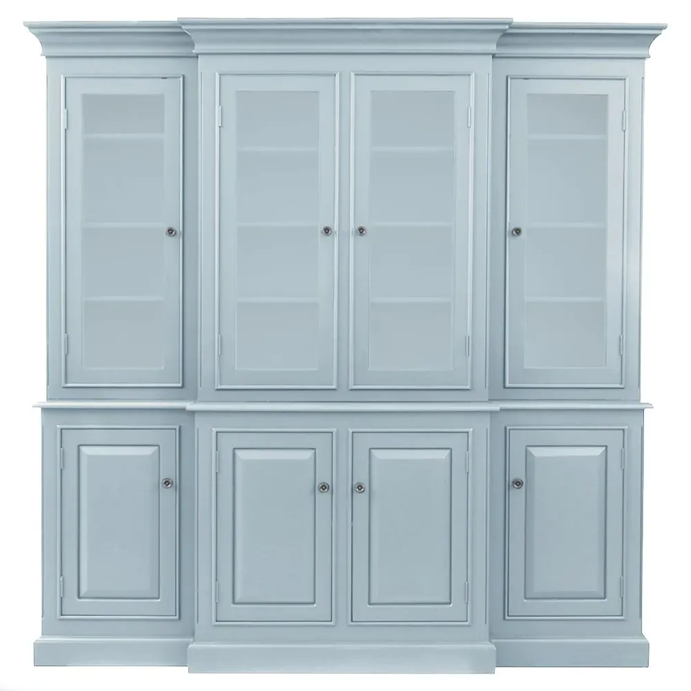 Faith Hutch with Adjustable Shelves - Light Blue, Alder