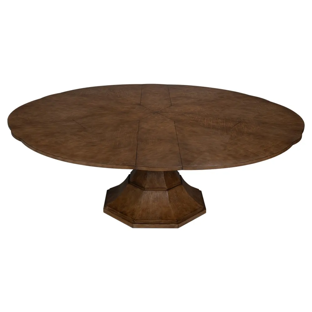 Faith Round Extendable Jupe Dining Table - Dark Brown, Oak