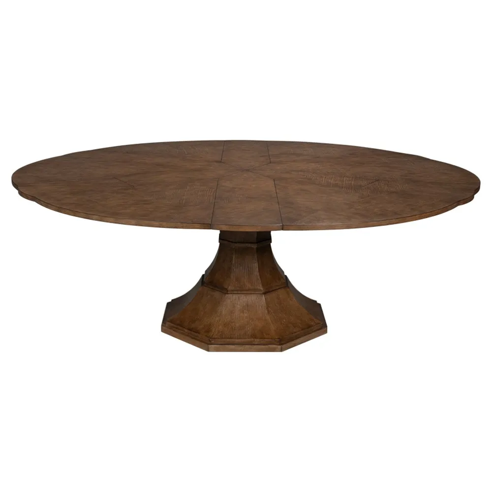 Faith Round Extendable Jupe Dining Table - Dark Brown, Oak