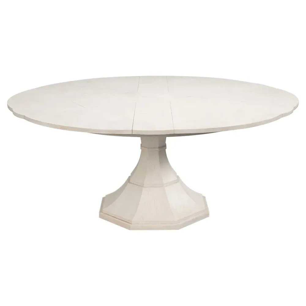 Faith Round Extendable Jupe Dining Table - White, Oak