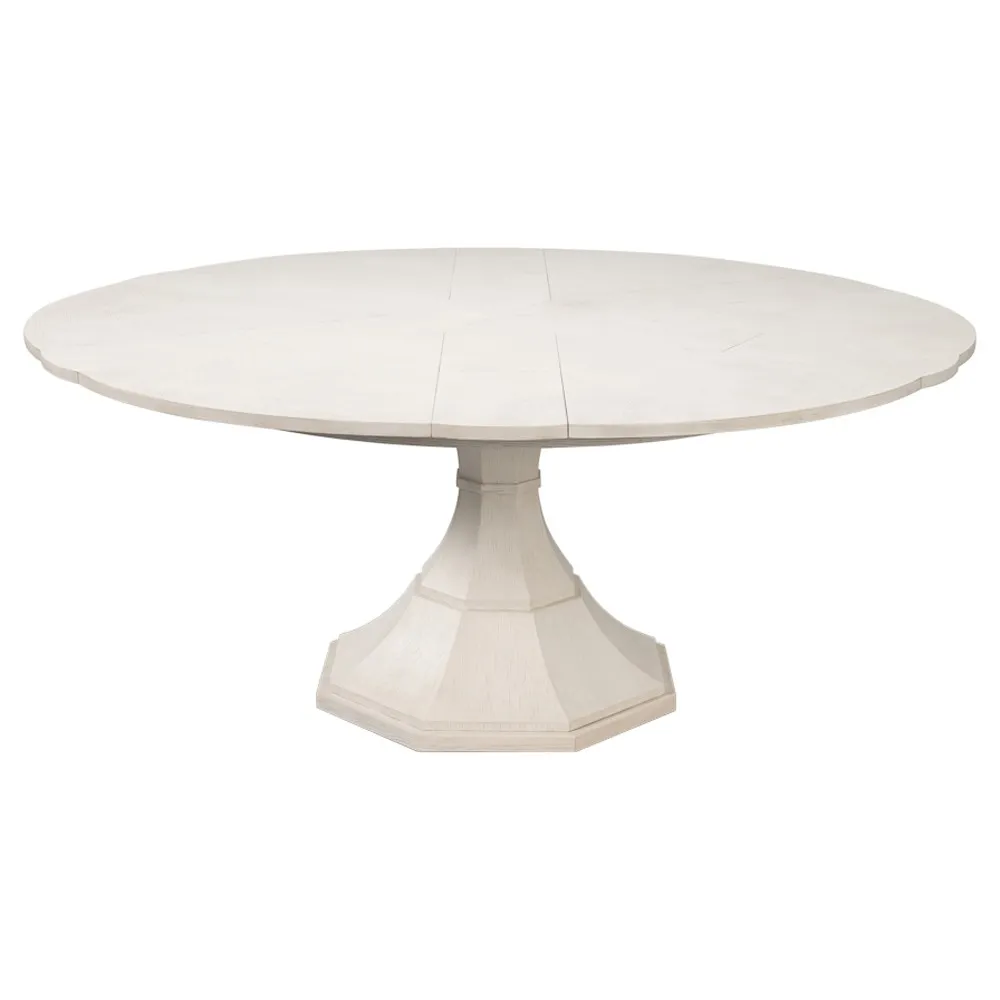 Faith Round Extendable Jupe Dining Table - White, Oak