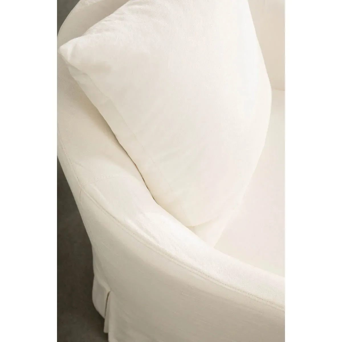 Faith Swivel Arm Chair - Cream, Oak