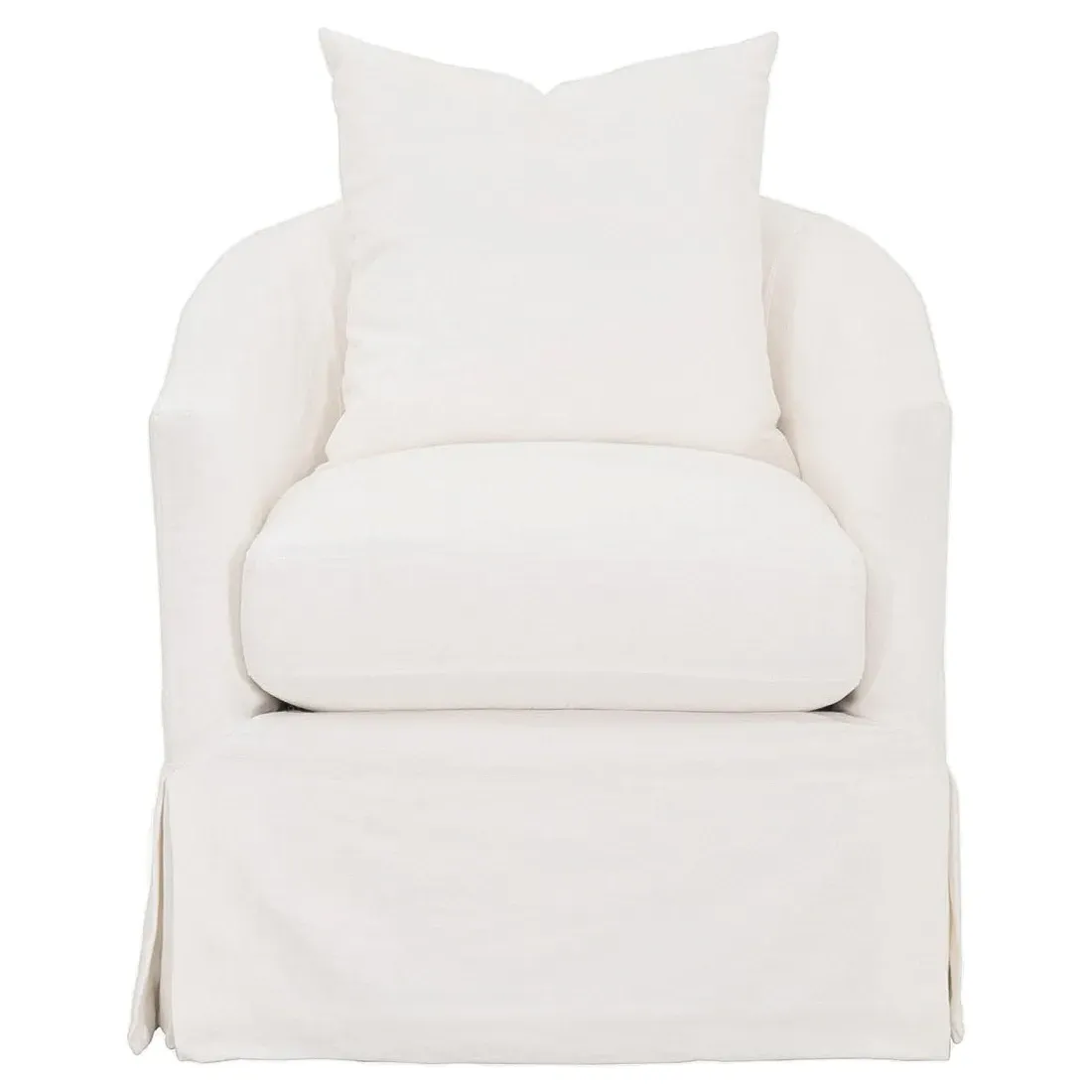 Faith Swivel Arm Chair - Cream, Oak image