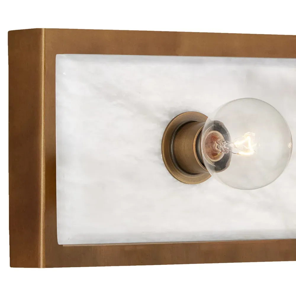 Faizel Medium Wall Sconce - Antique Brass, Alabaster