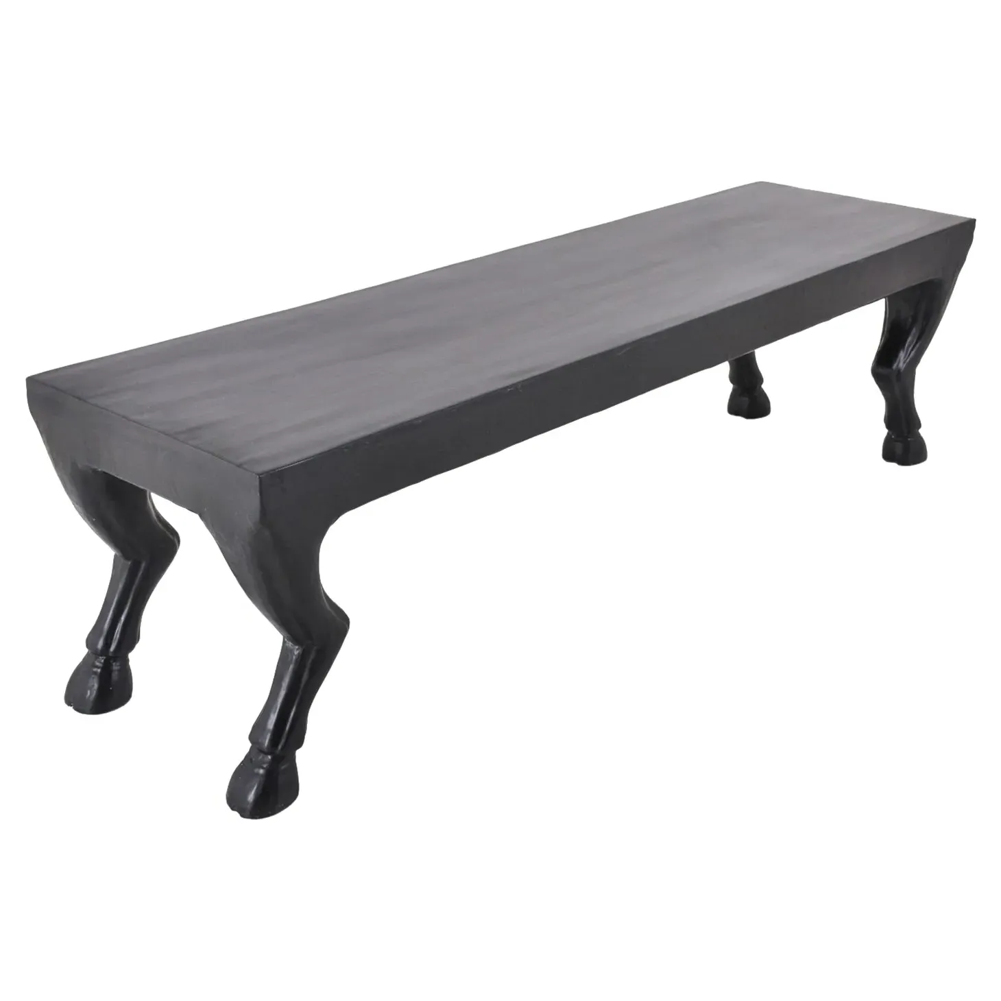 Faline 48" Bench with Hoof Legs - Black, Resin image