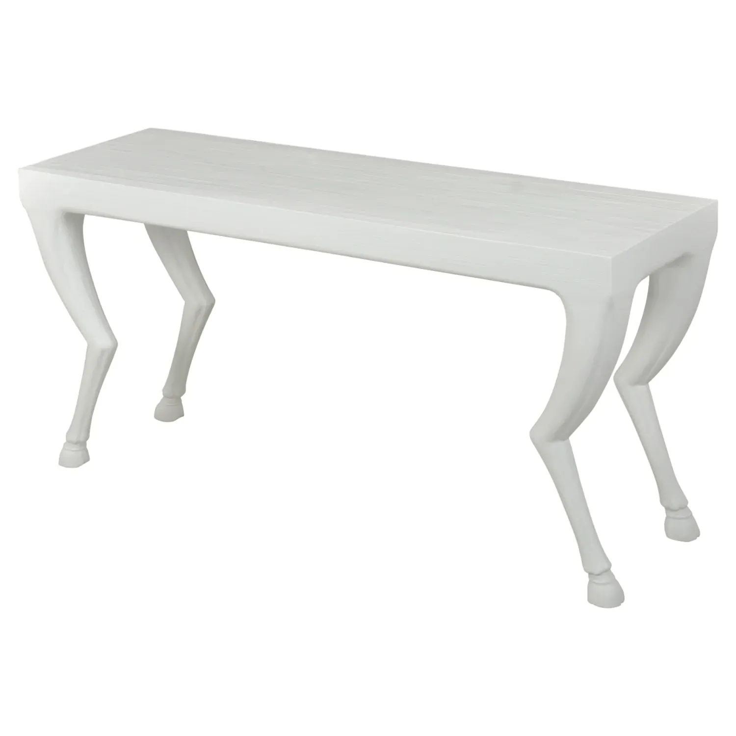 Faline Console Table with Hoof Legs - White, Resin