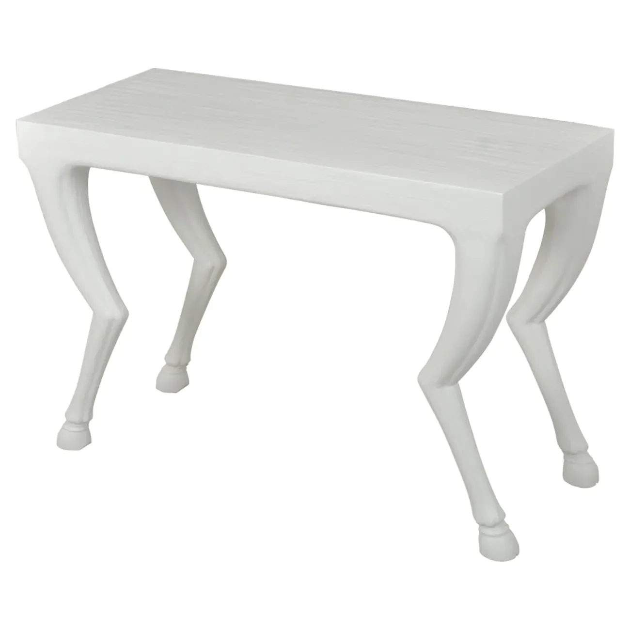 Faline Console Table with Hoof Legs - White, Resin