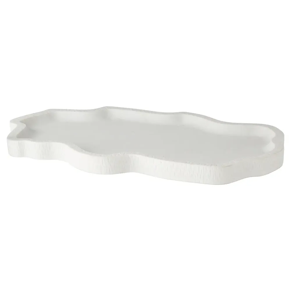 Fallon Decorative Tray - White, Riverstone Composite