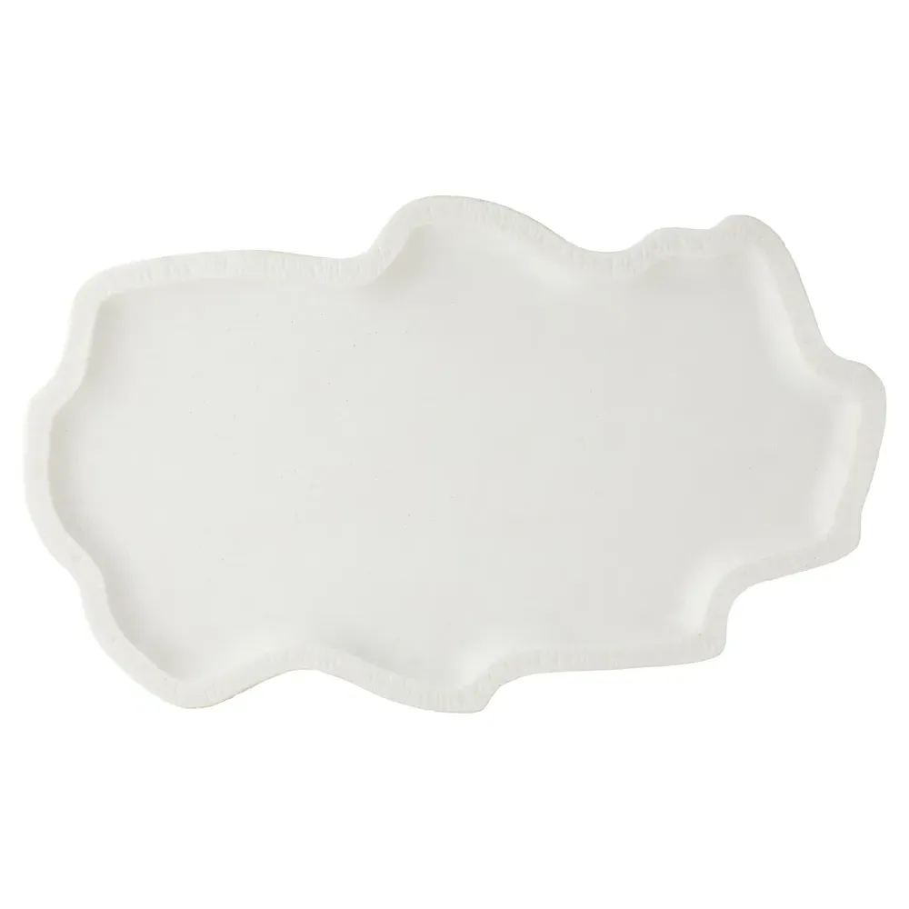 Fallon Decorative Tray - White, Riverstone Composite