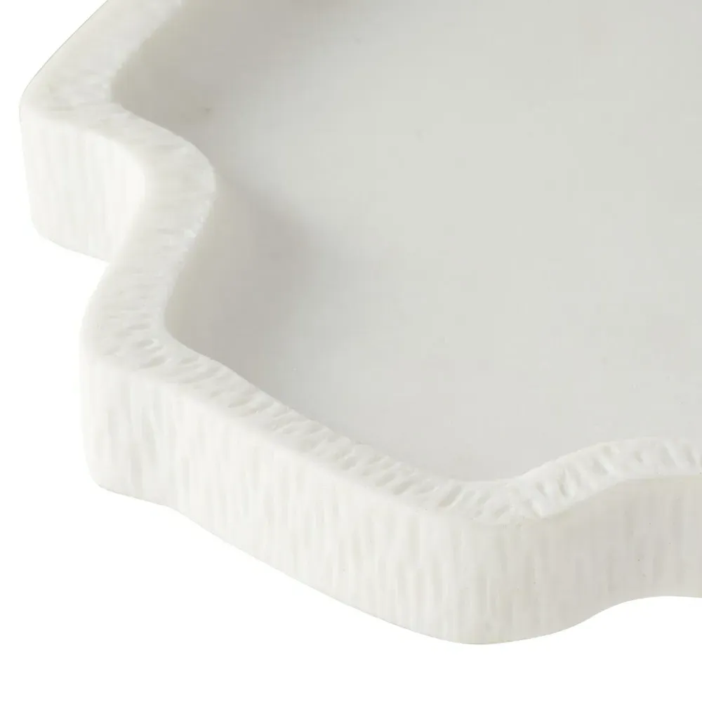 Fallon Decorative Tray - White, Riverstone Composite