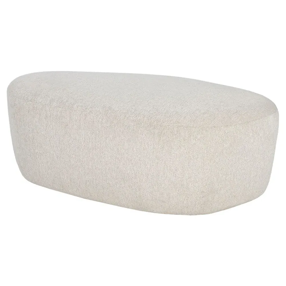 Fannie Curved Ottoman - Dove Cream