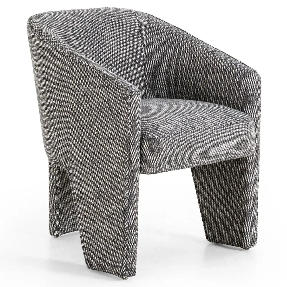 Fara Dining Arm Chair - Grey, Performance Fabric