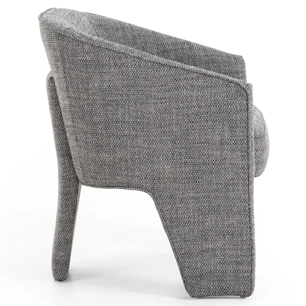 Fara Dining Arm Chair - Grey, Performance Fabric