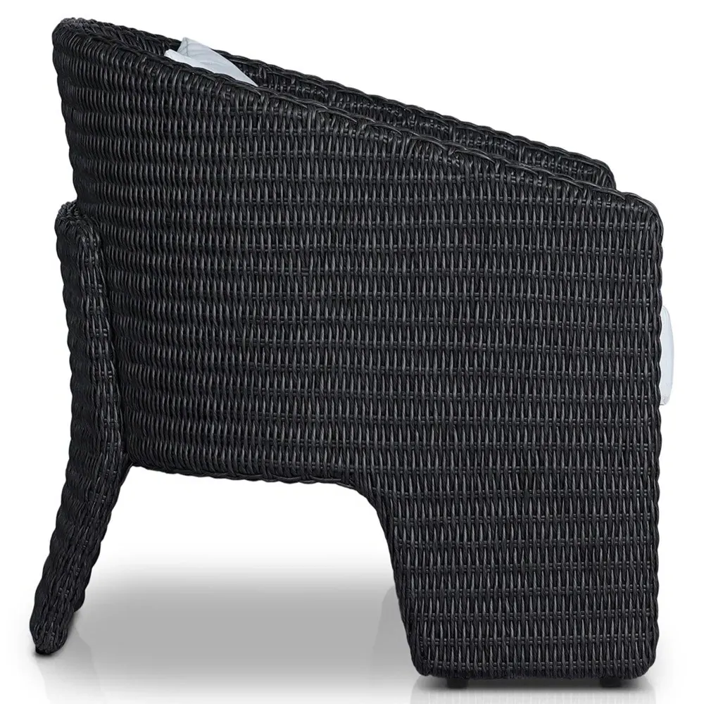 Fara Outdoor Lounge Arm Chair - White, Wicker