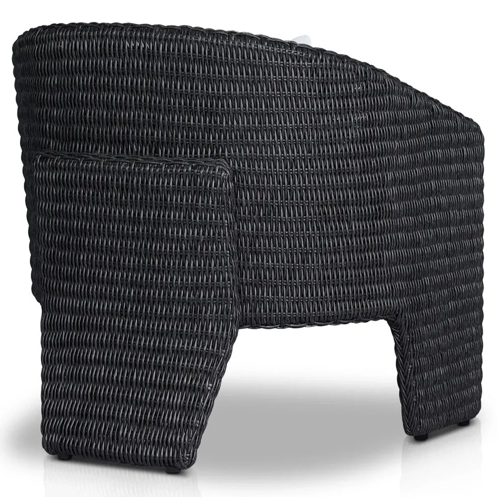 Fara Outdoor Lounge Arm Chair - White, Wicker