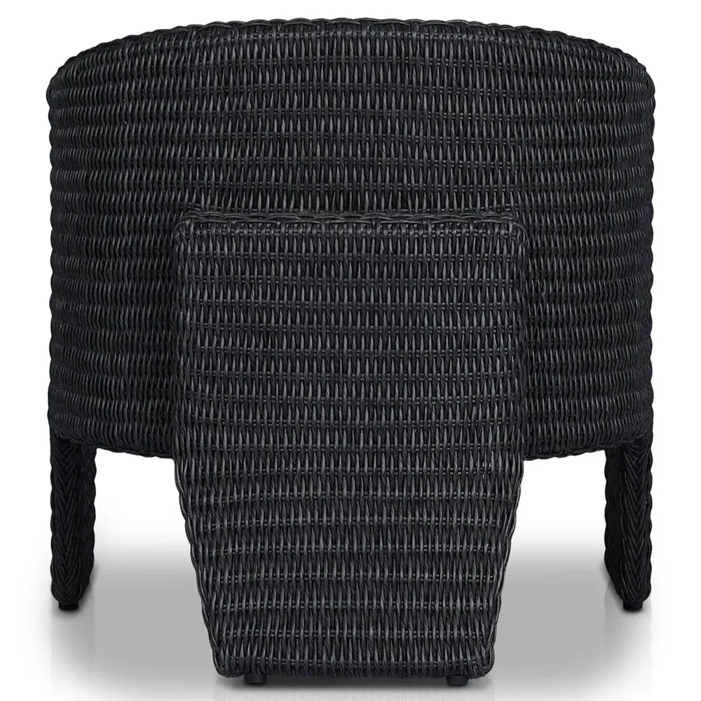 Fara Outdoor Lounge Arm Chair - White, Wicker