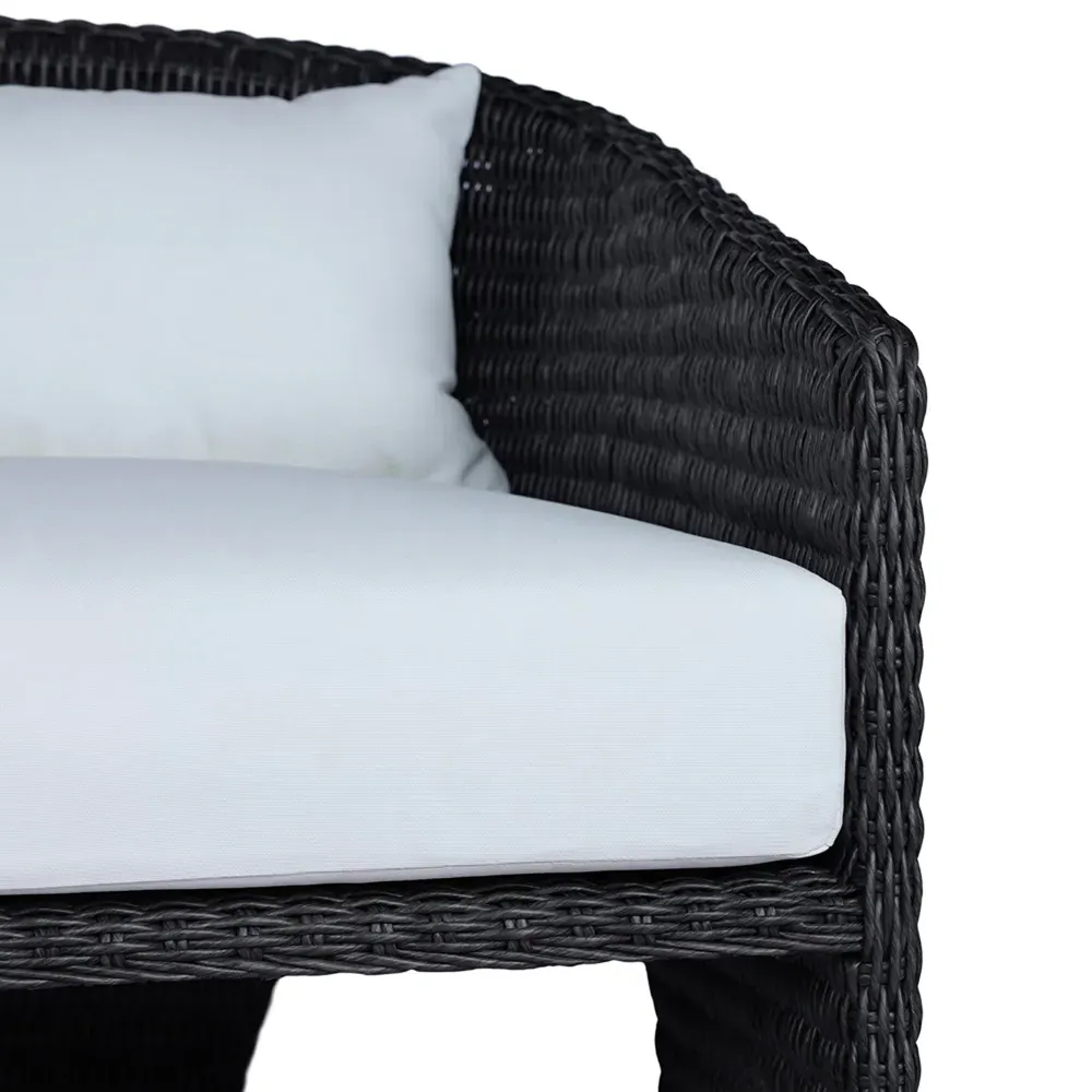 Fara Outdoor Lounge Arm Chair - White, Wicker