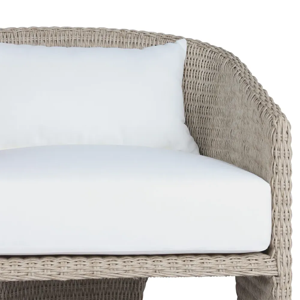 Fara Outdoor Lounge Arm Chair - White, Wicker