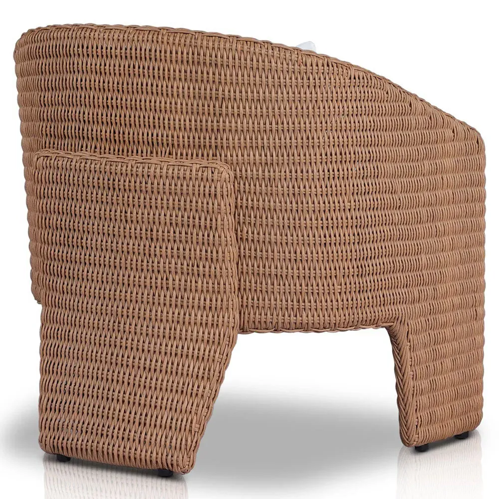 Fara Outdoor Lounge Arm Chair - White, Wicker