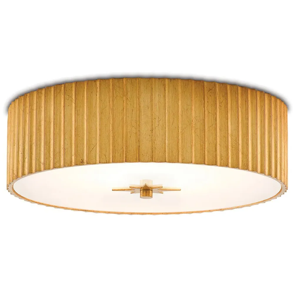 Farah Round Flush Mount Light - Gold, Glass image