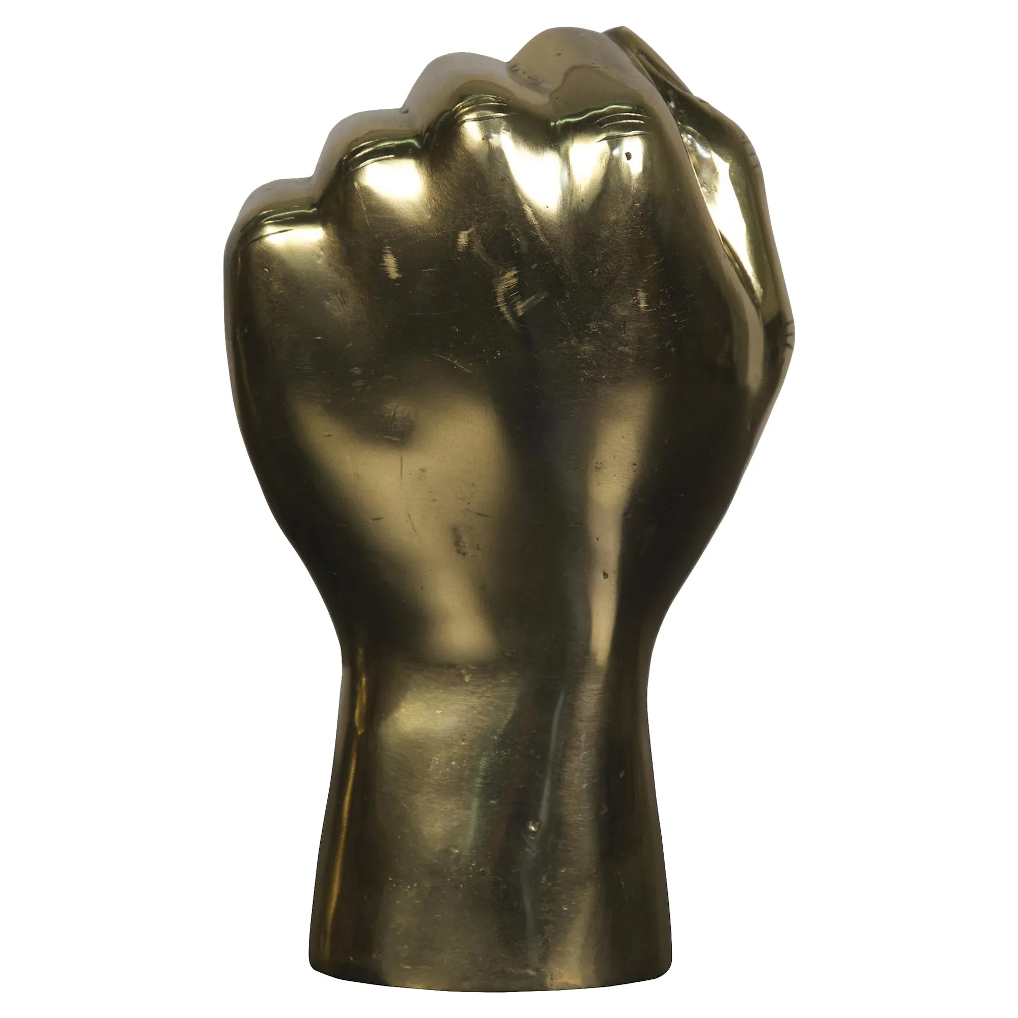 Farella Allegiance Fist Hand Sculpture - Yellow-Gold, Brass