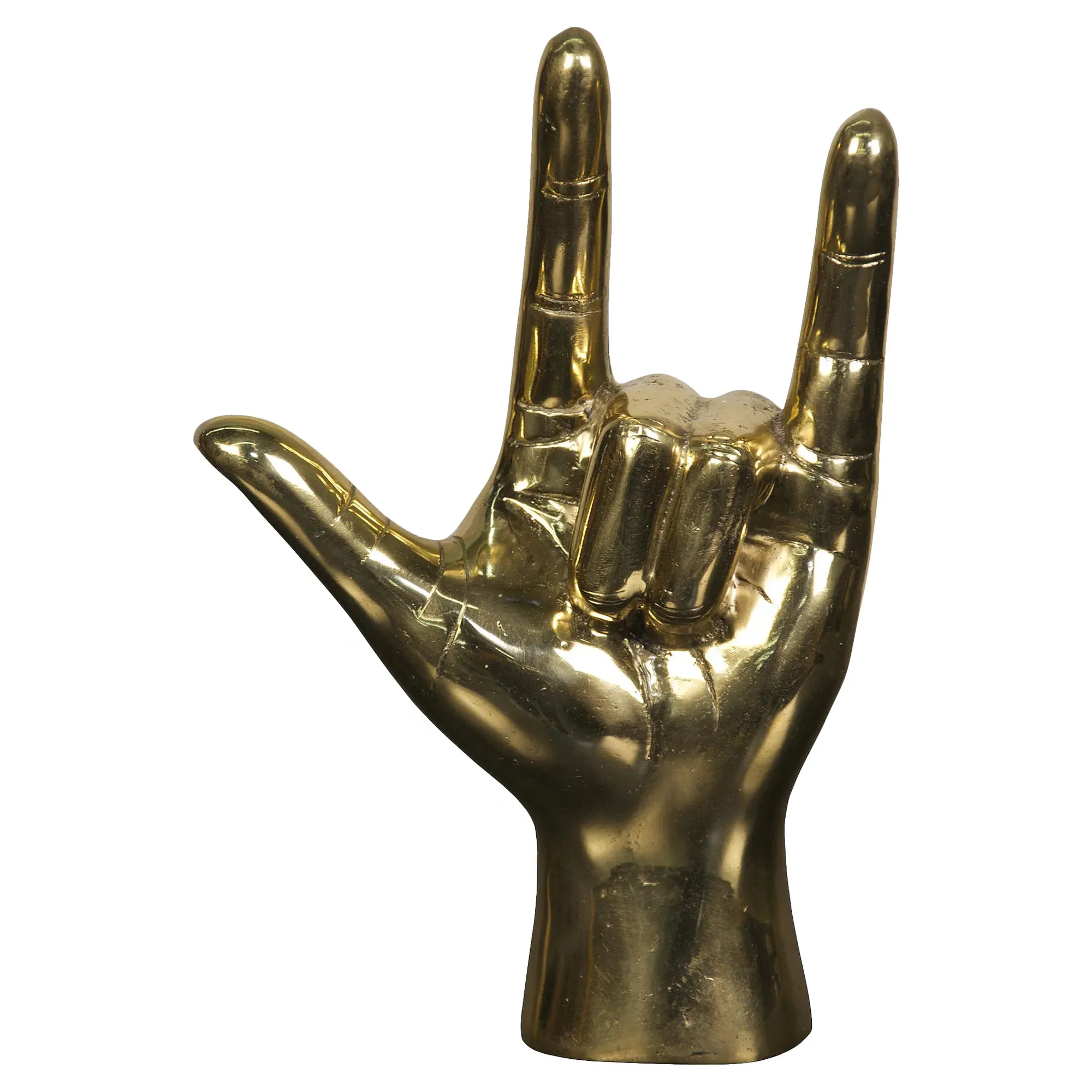 Farella I Love You Hand Sculpture - Brass