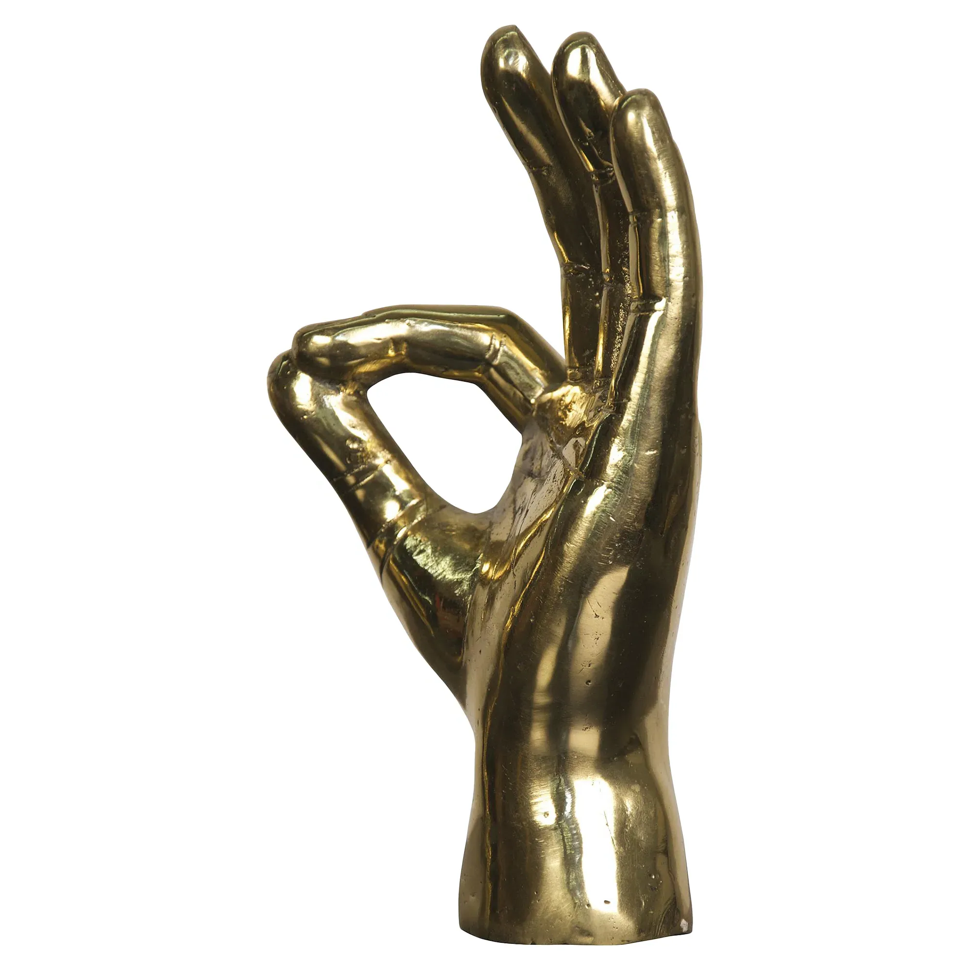 Farella OK Sign Hand Sculpture - Brass