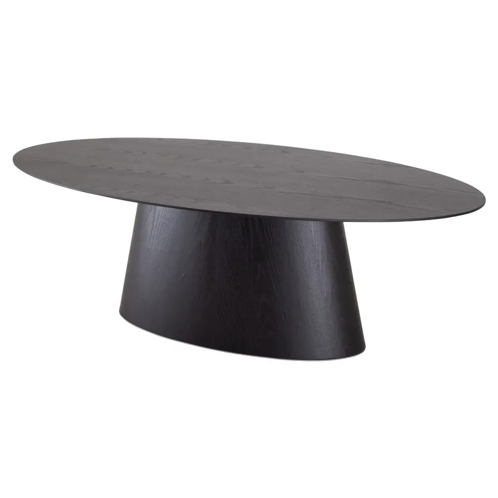 Farley Oval Dining Table - Black, Tauari Wood
