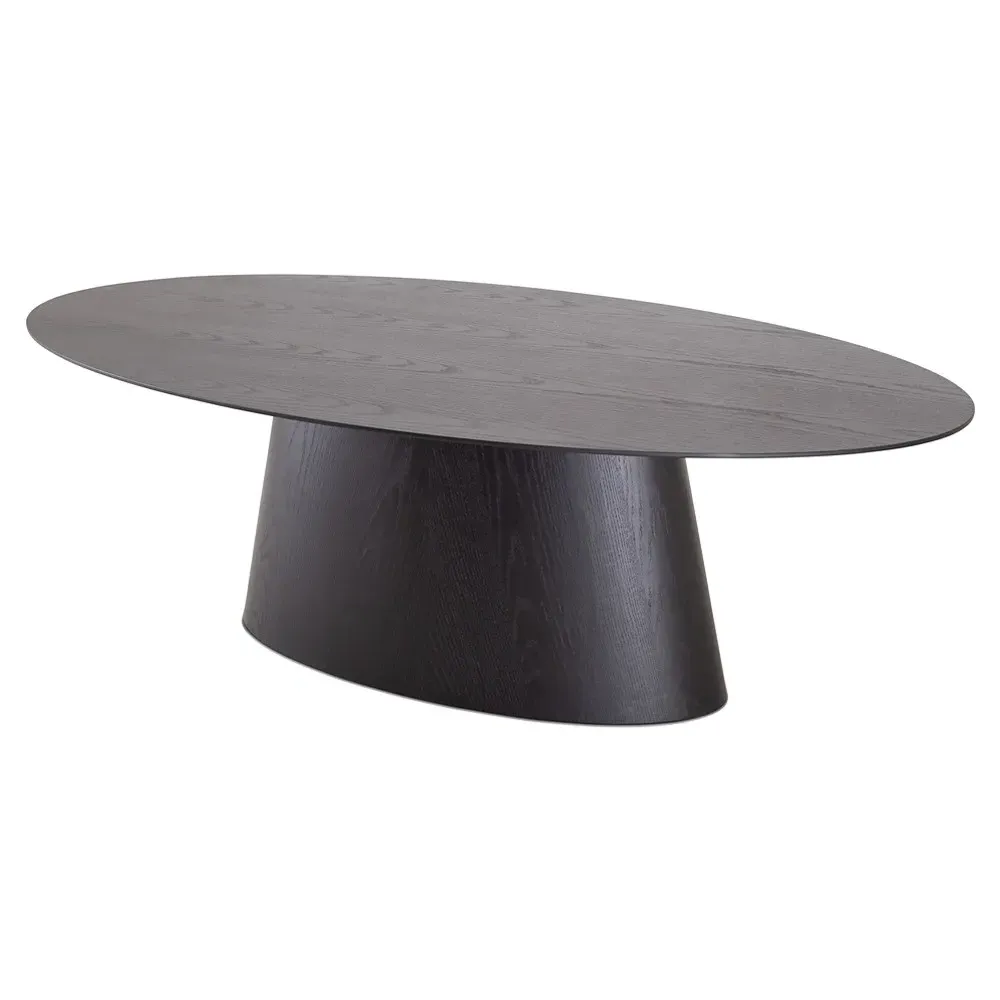 Farley Oval Dining Table - Black, Tauari Wood