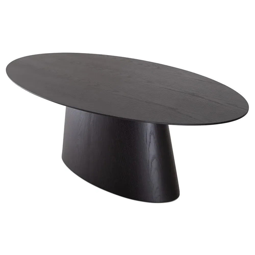 Farley Oval Dining Table - Black, Tauari Wood