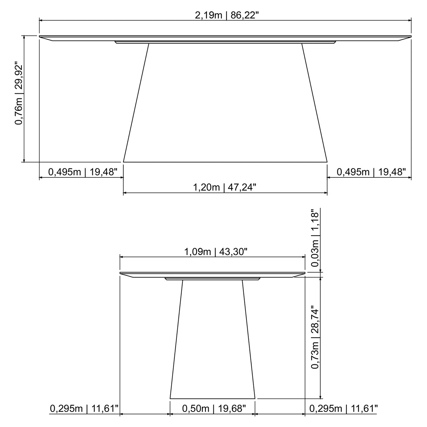 Farley Oval Dining Table - Black, Tauari Wood