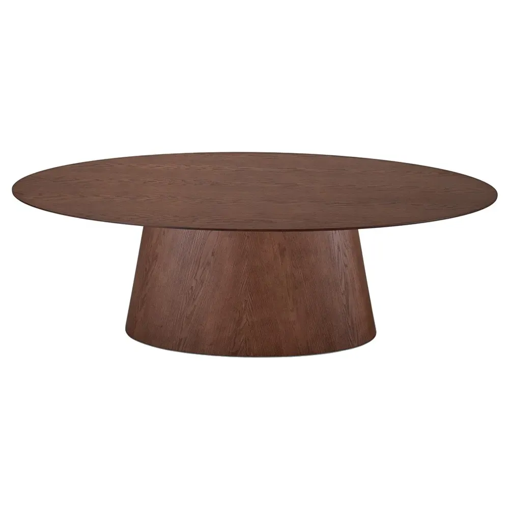 Farley Oval Dining Table - Dark Brown, Tauari Wood