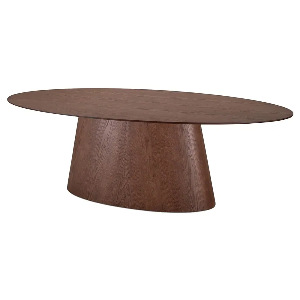Farley Oval Dining Table - Dark Brown, Tauari Wood