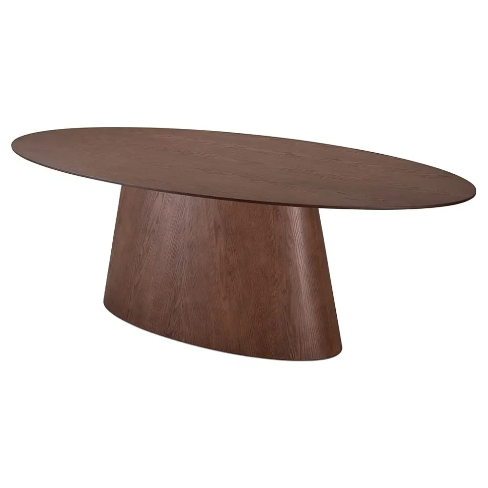 Farley Oval Dining Table - Dark Brown, Tauari Wood