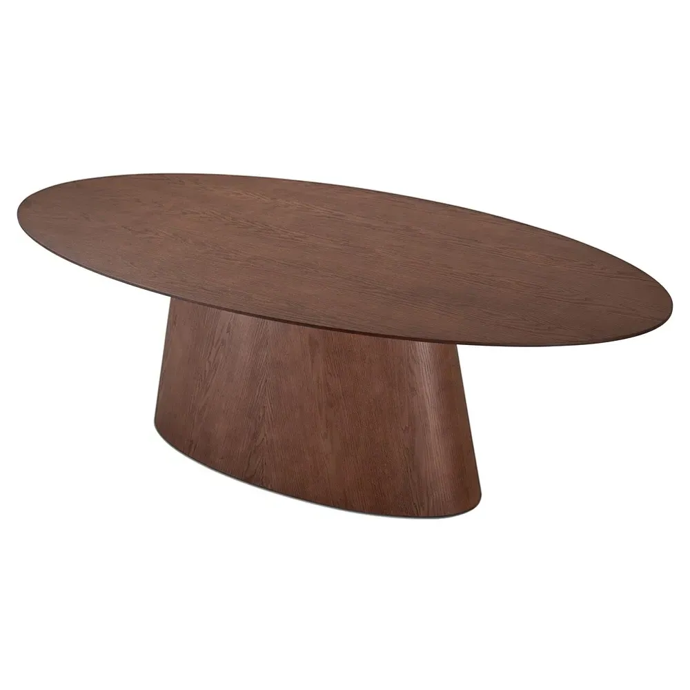 Farley Oval Dining Table - Dark Brown, Tauari Wood