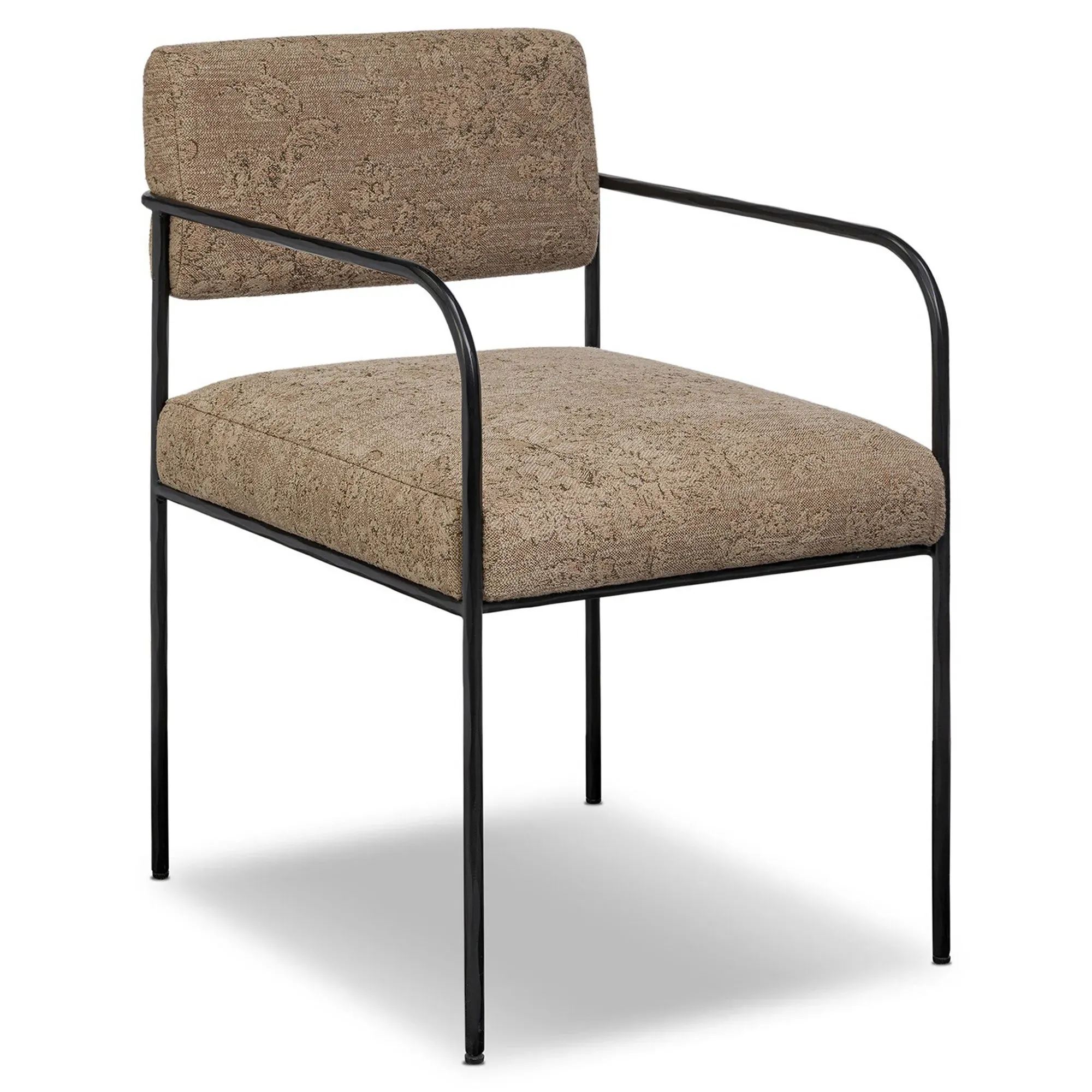 Faryn Dining Arm Chair - Brown Printed, Iron