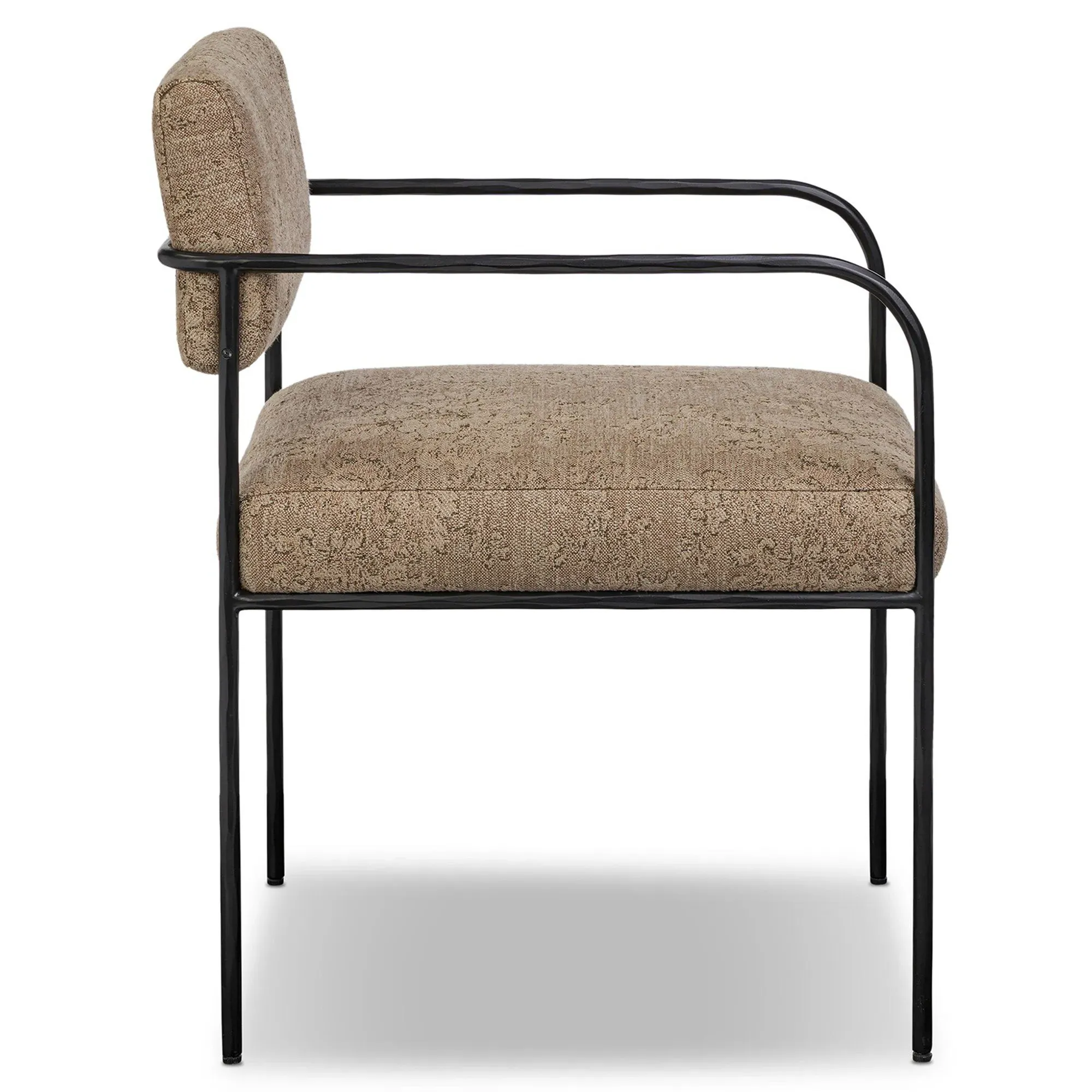 Faryn Dining Arm Chair - Brown Printed, Iron