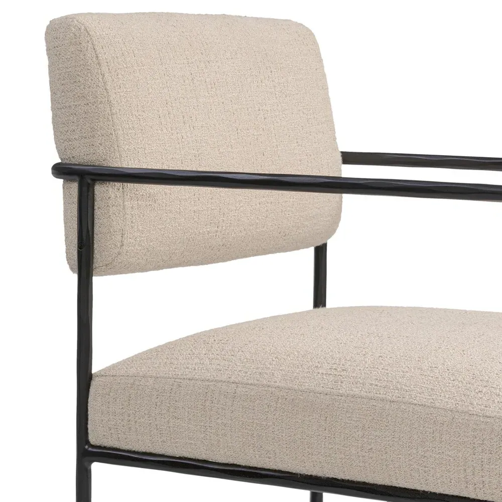 Faryn Dining Arm Chair - Cream, Iron