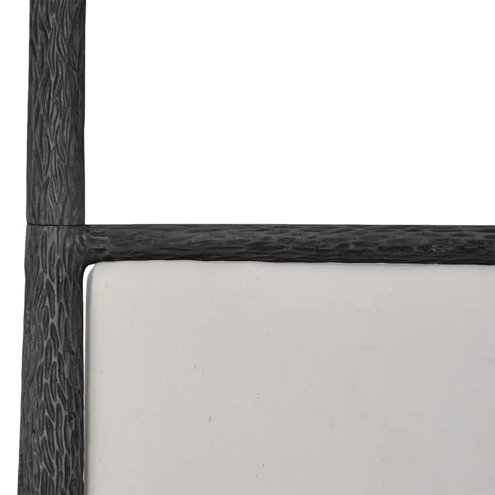 Faun Cal King Size Canopy Bed - White, Leather