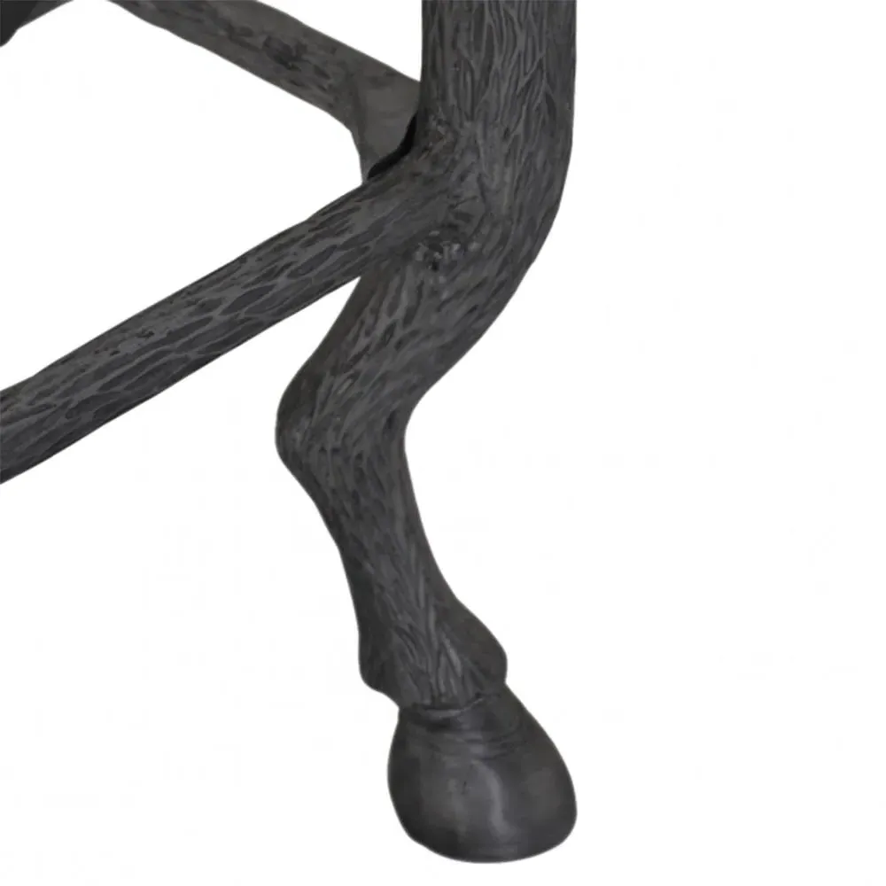 Faun East King Size Canopy Bed - White, Leather