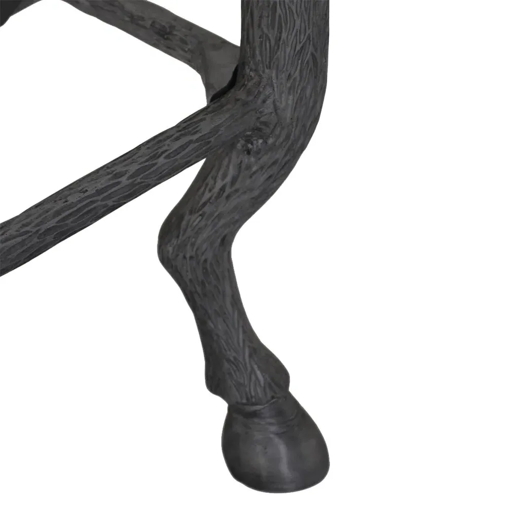 Faun Queen Size Canopy Bed - White, Leather