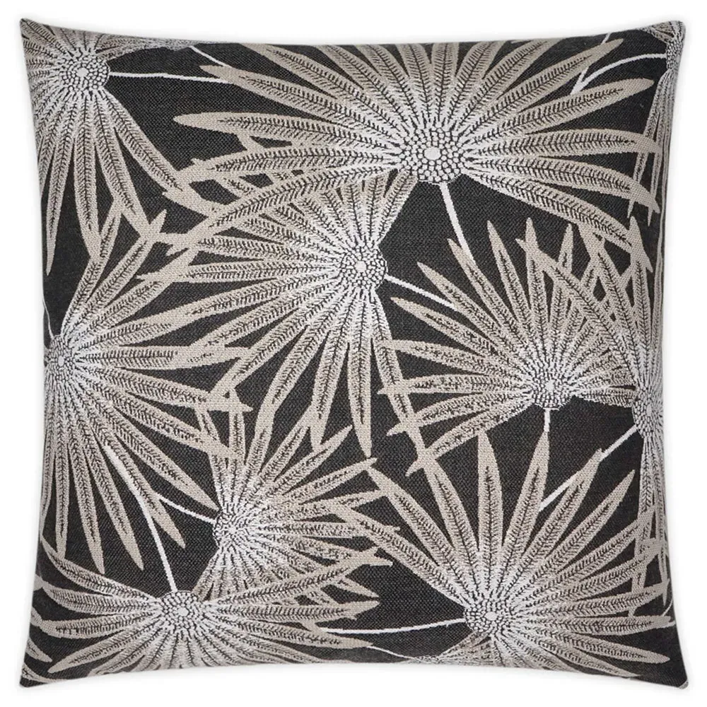 Fauna Leaf Print Indoor Outdoor Throw Pillow - Black, Sunbrella image