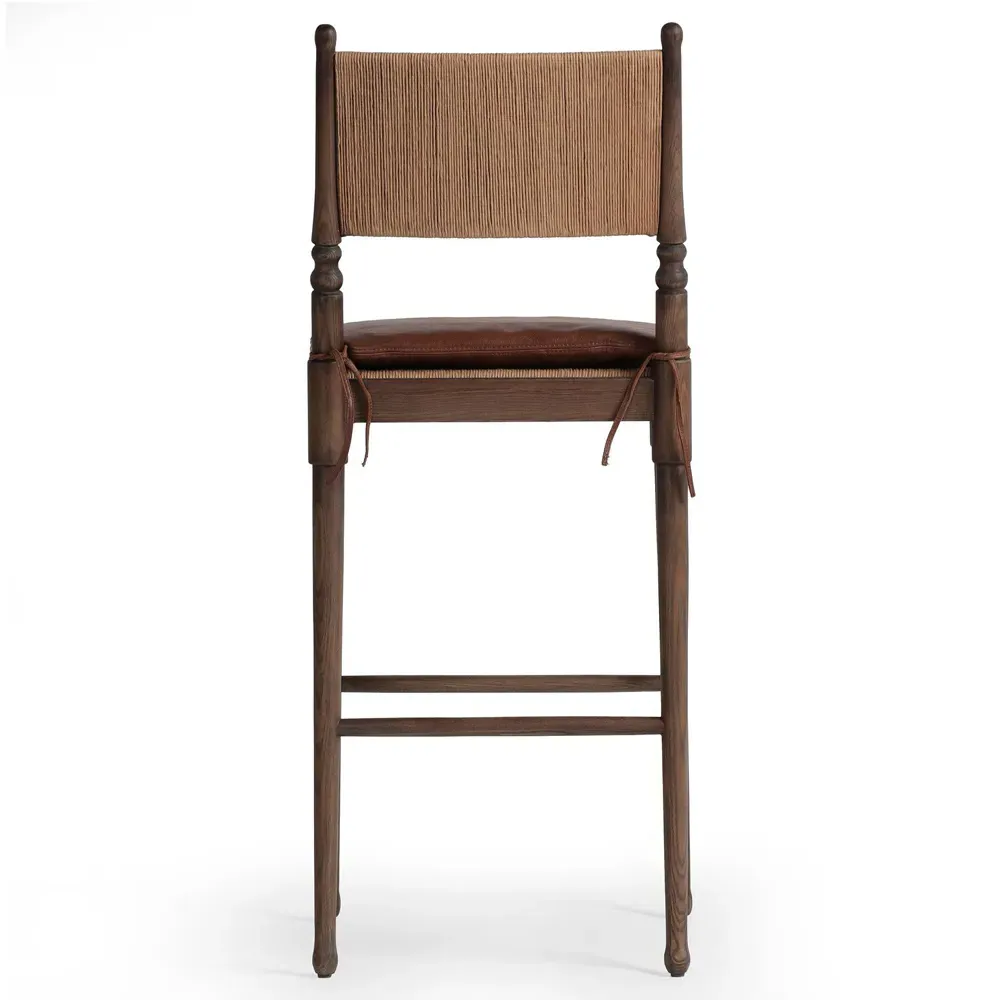 Fayth Bar Stool - Dulane Mahogany, Leather
