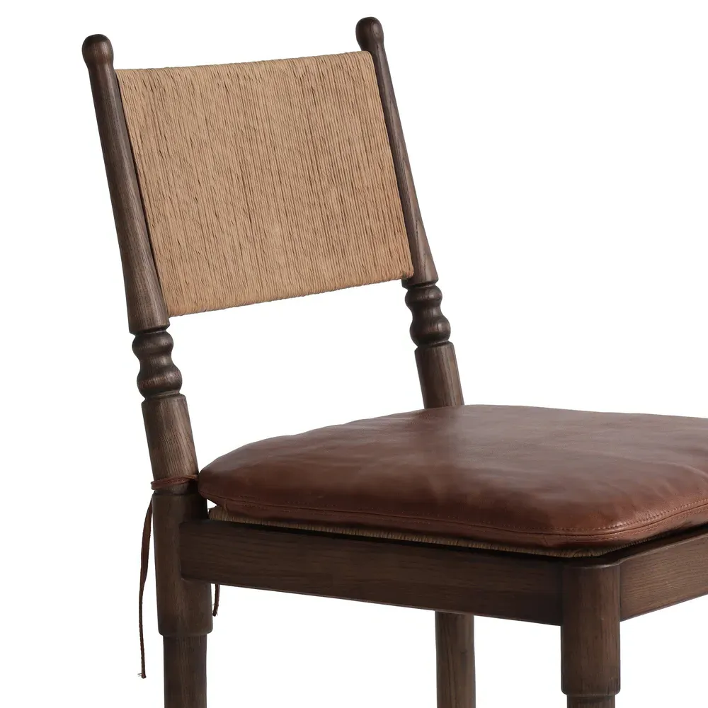Fayth Bar Stool - Dulane Mahogany, Leather