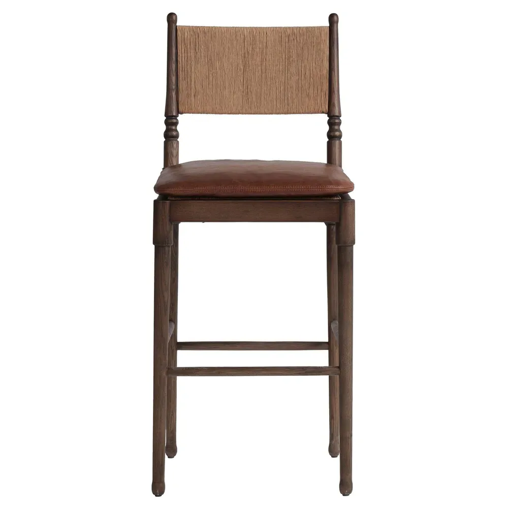 Fayth Bar Stool - Dulane Mahogany, Leather