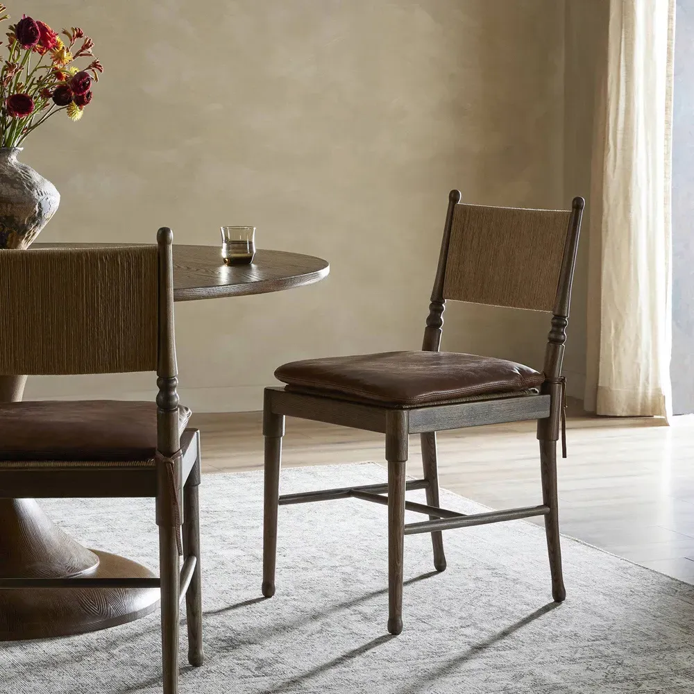 Fayth Dining Chair - Dulane Mahogany, Leather