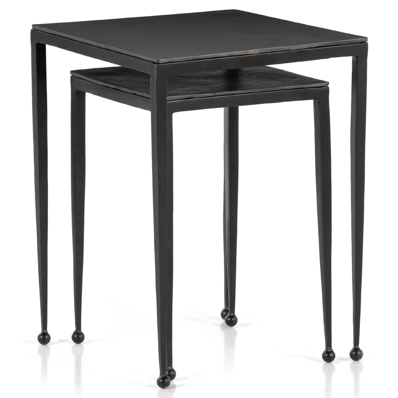 Fector Square Nesting End Table - Black, Aluminum
