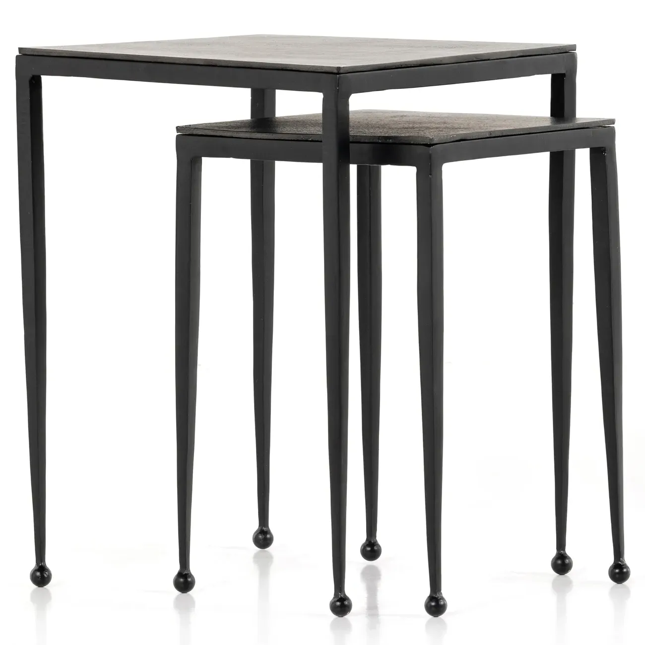 Fector Square Nesting End Table - Black, Aluminum