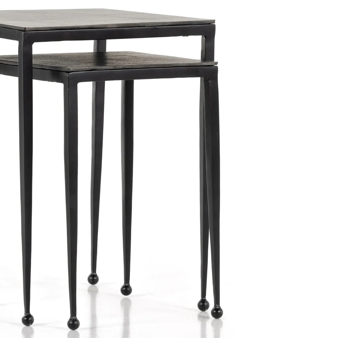 Fector Square Nesting End Table - Black, Aluminum